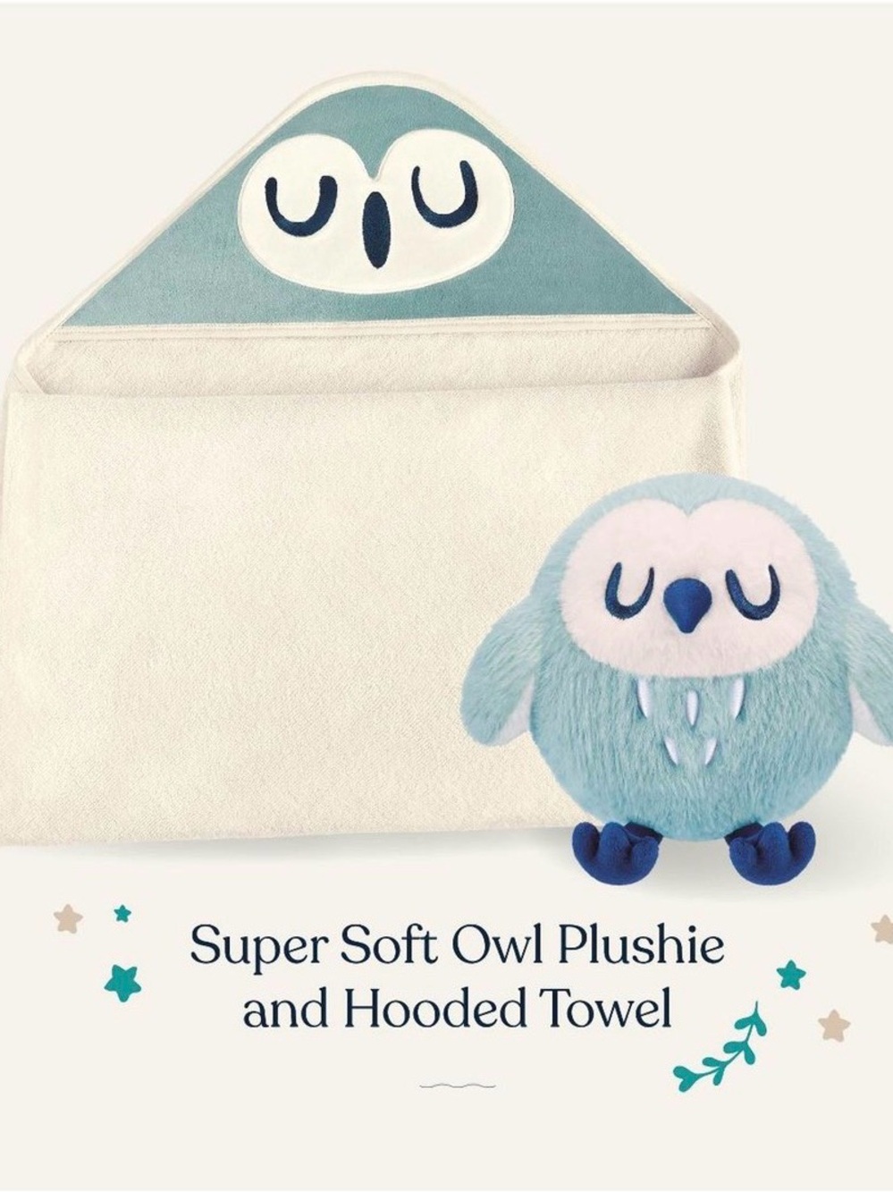 Millie Moon Blue Owl Plush & Hooded Towel Set with storybook collection - Picture 2 of 3